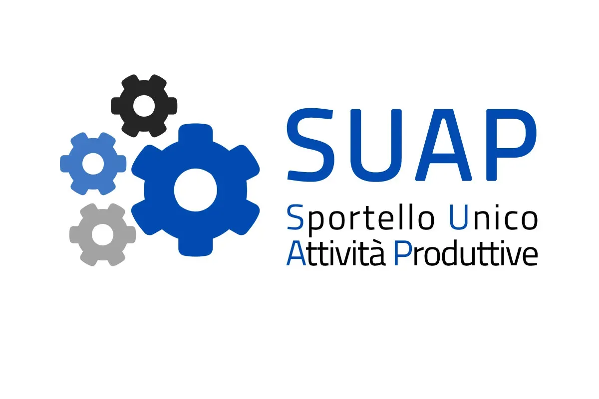 Ingranaggi colore blu e scritte